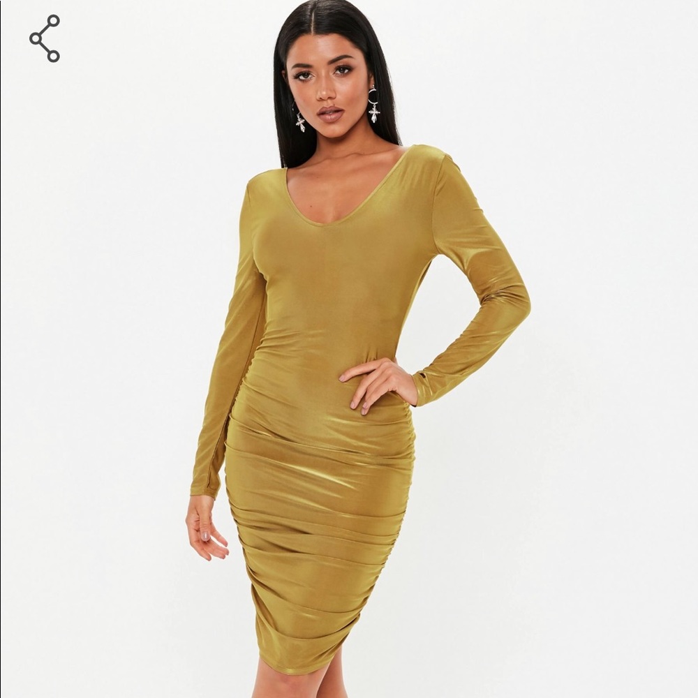 Gold long sleeve dress